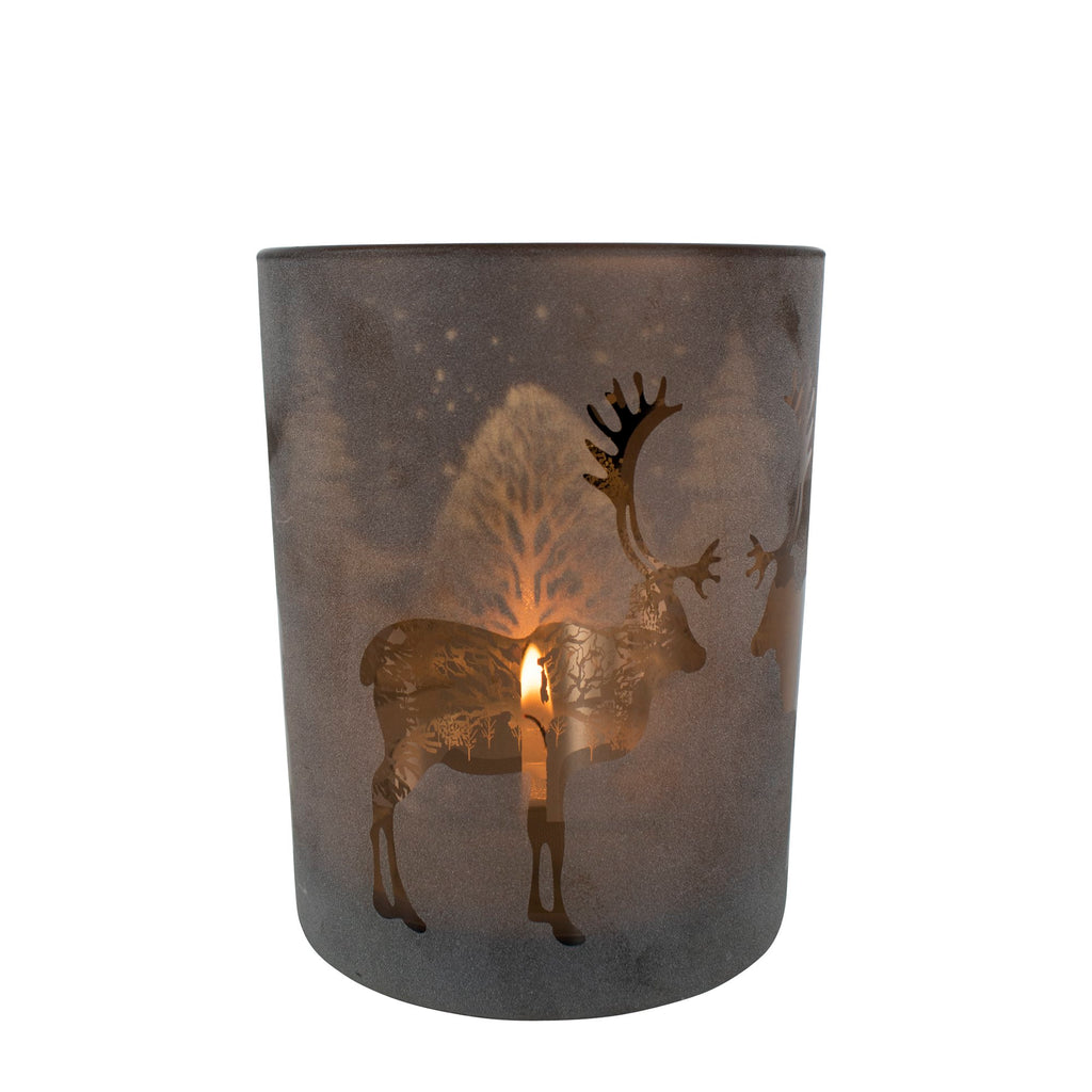 Theelichthouder Rendier brons medium 12cm