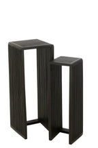 J-Line bijzettafel Kubus - hout - zwart - set van 2