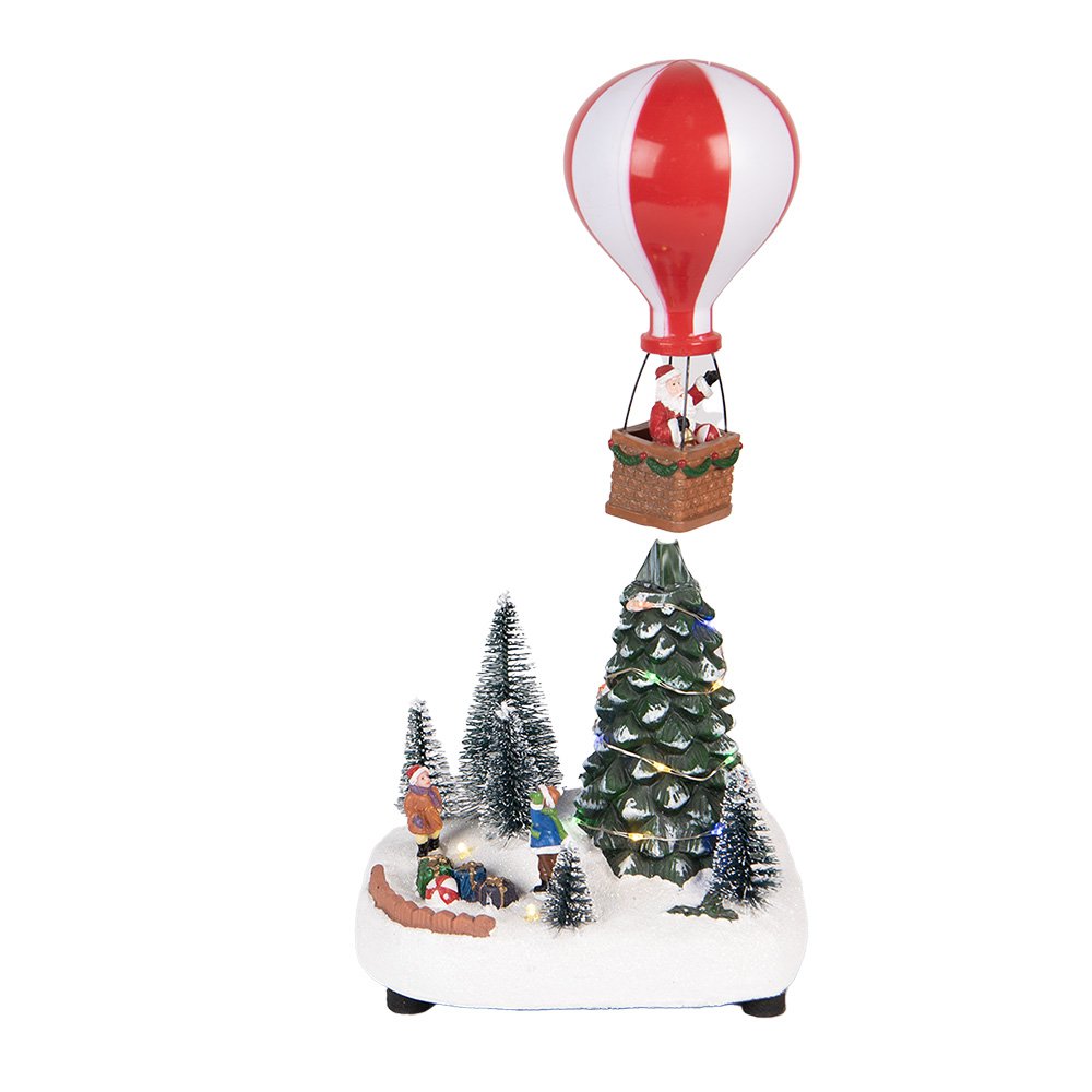 Kerstdecoratie met LED-verlichting en muziek Kerstboom 17x13x15/18 cm / 3xAA Groen Kunststof