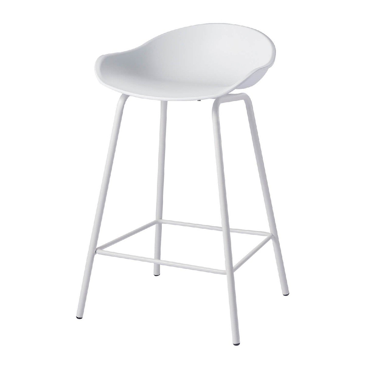 Bar stool 65 cm Metal Plastic Romeo Duo White Black