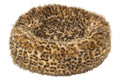 J-Line Kattenmand met luipaardmotief - polyester - roest/beige