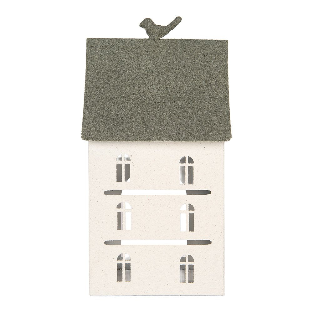 Decoratie Beeld Huis 20x20x39 cm Wit Metaal