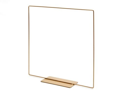 Metalen vierkant op voet 25cm goud