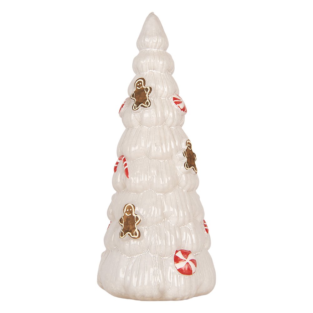 Kerstdecoratie Beeld Kerstboom Ø 10x24 cm Wit Glas