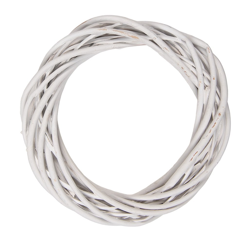 Krans Ø 20x4 cm Wit Rotan
