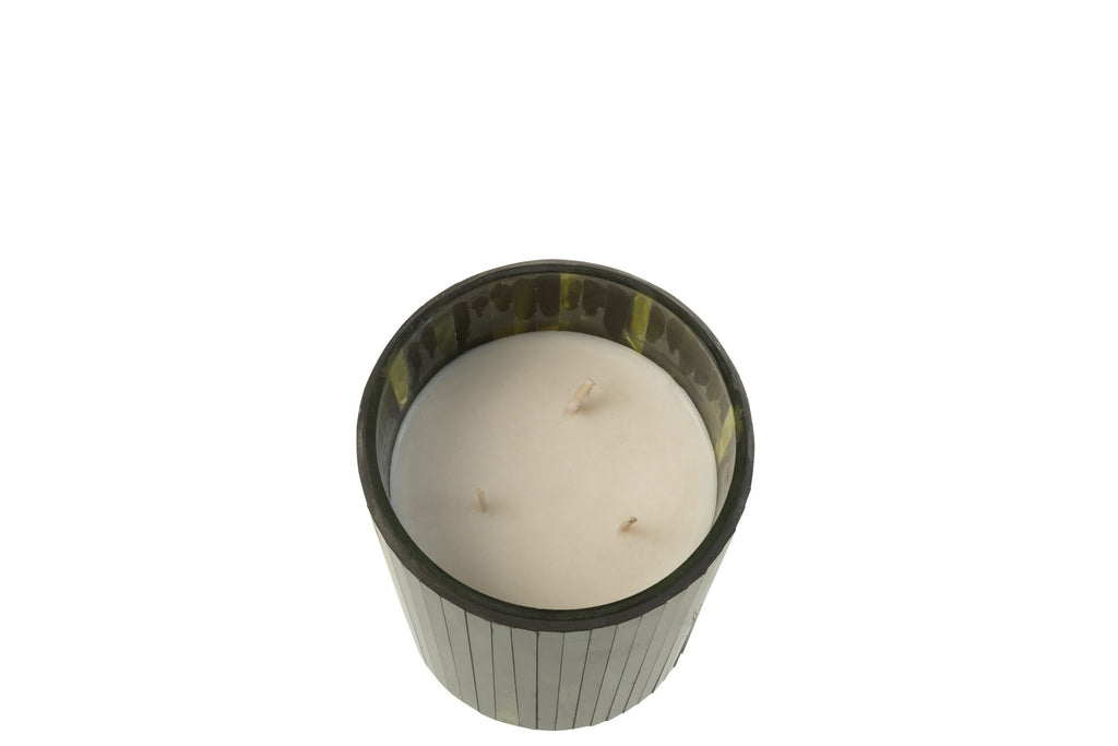 J-Line geurkaars Noa - Herbal Serenity - glas - groen - medium - 55U