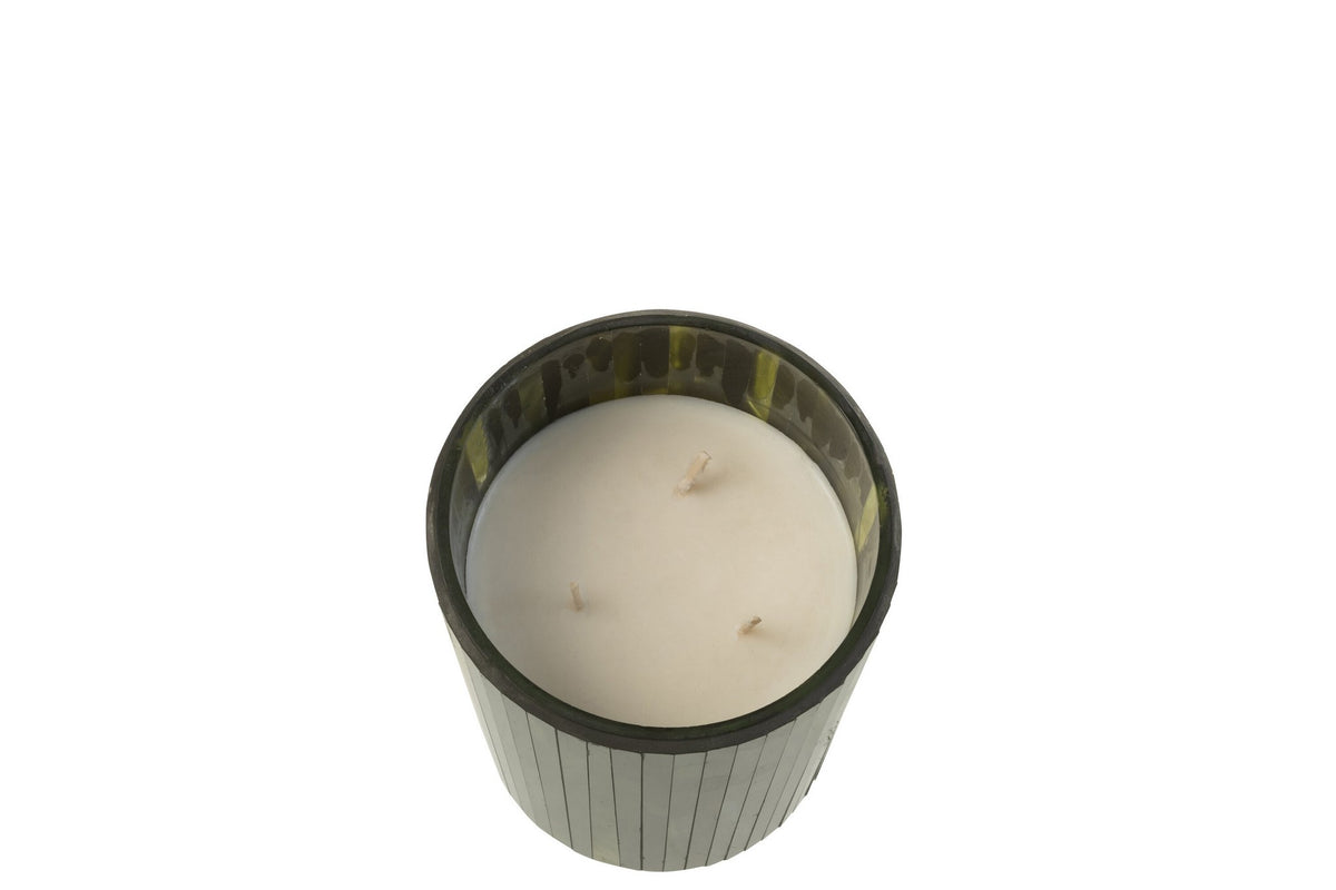 J-Line geurkaars Noa - Herbal Serenity - glas - groen - medium - 55U