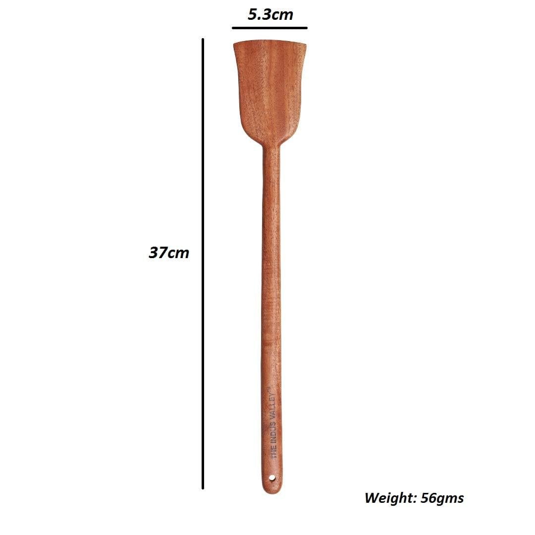 Kookgereiset van neemhout – spatels en pollepels – natuurlijke antiaanbaklaag – 5-delig, 37 cm