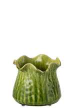 J-Line bloempot Ronny Onregelmatig - keramiek - groen - L