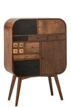 J-Line Kast met meerdere laden - mangohout - naturel/zwart