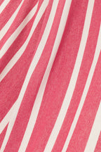 J-Line Hangmat Strepen Katoen/Polyester Roze/Wit