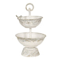 Etagère Ø 21x36 cm Wit IJzer Taartplateau op Voet