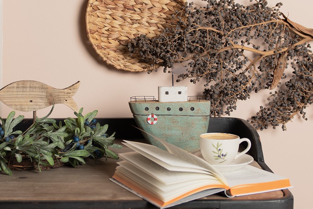 Decoratie Boot Groen Metaal