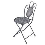 Bistroset Bistrotafel Bistrostoel 3-delig Ø 60x71 / 50x40x93 cm Grijs Metaal