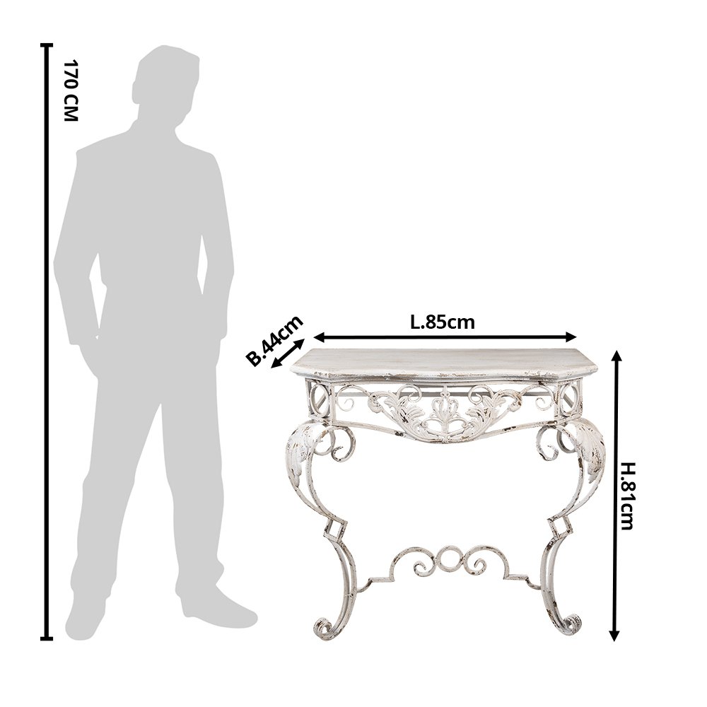 Sidetable 86x44x81 cm Wit Hout Wandtafel