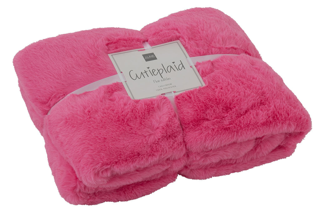 J-Line deken Cutie - polyester - roze