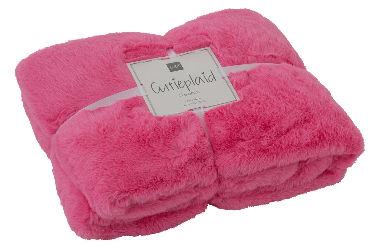 J-Line deken Cutie - polyester - roze