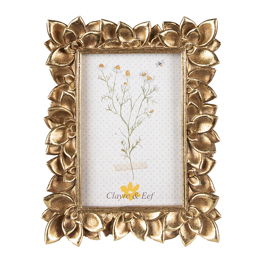 Fotolijst 10x15 cm Goudkleurig Polyresin Bloemen Fotokader
