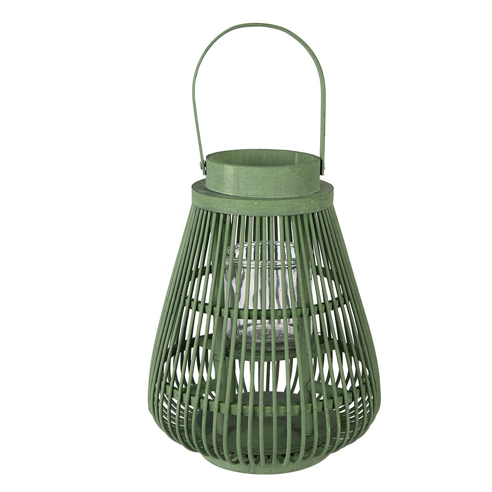 Windlicht Ø 25x32 cm Groen Rotan