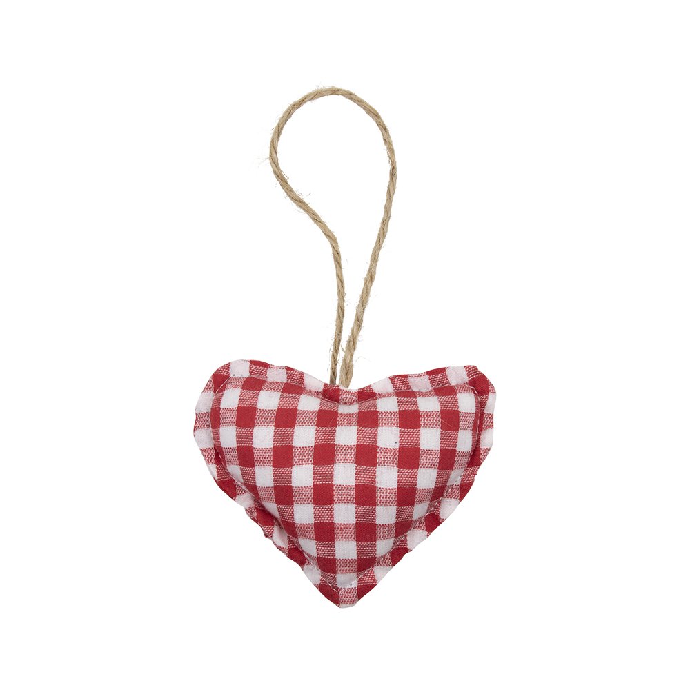 Hanger katoen hart donker rood 10cm