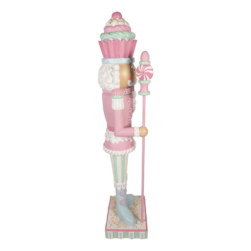 Kerstdecoratie met LED-verlichting Notenkraker 44x33x152 cm Roze Kunststof