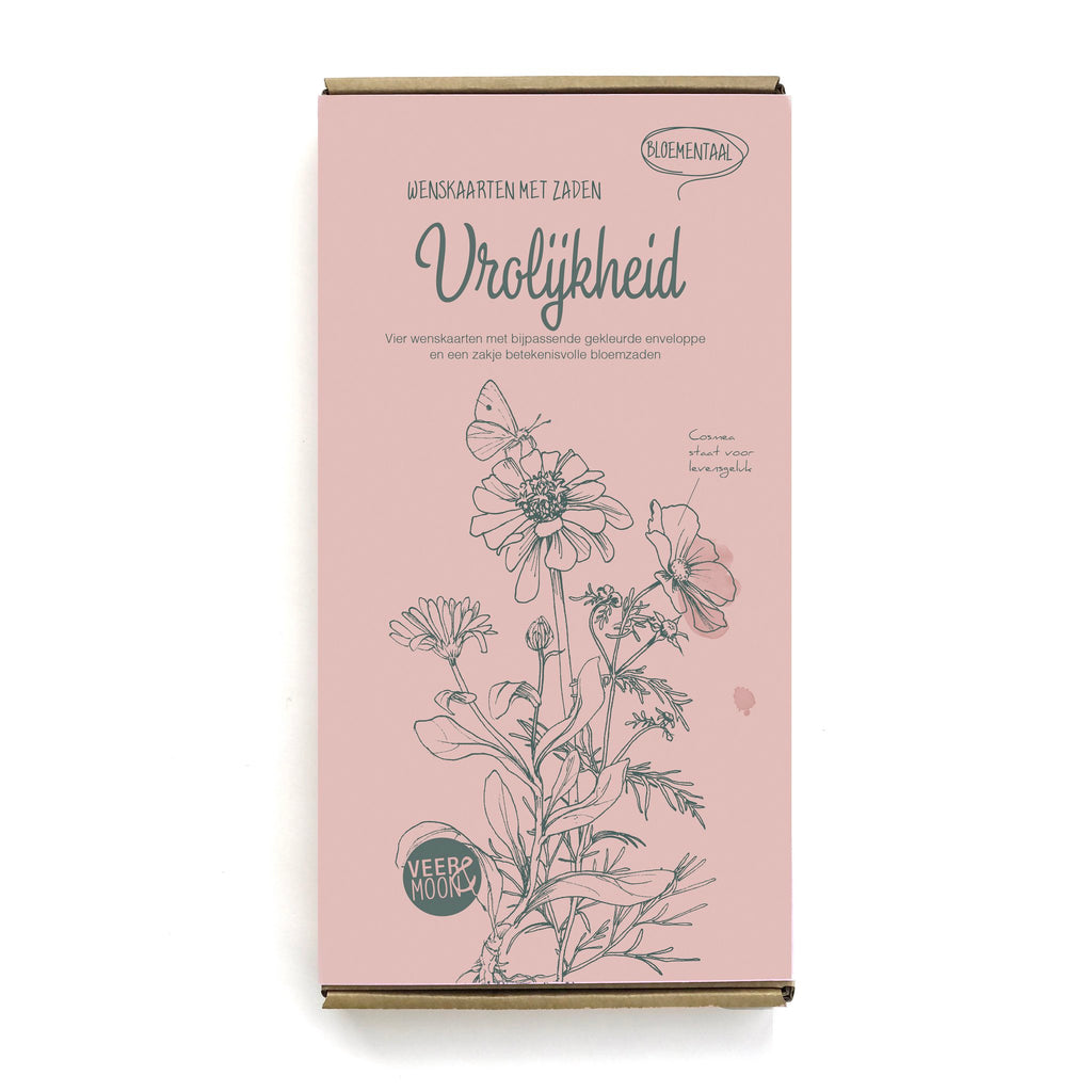 Cadeaubox wenskaarten met zaden 'Vrolijkheid'