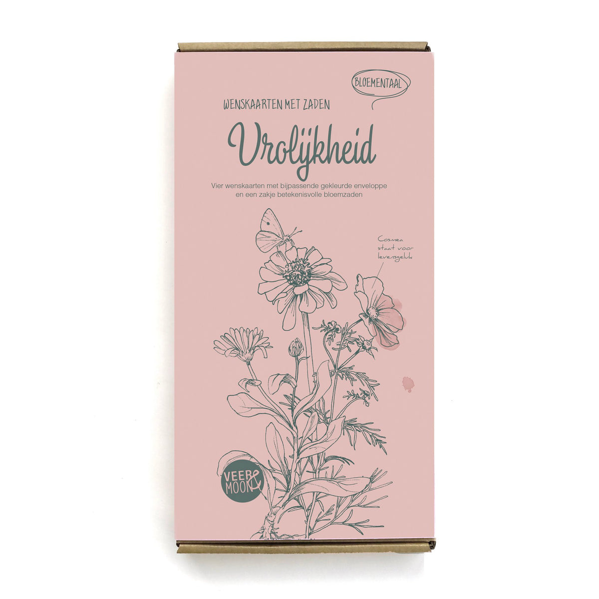 Cadeaubox wenskaarten met zaden 'Vrolijkheid'