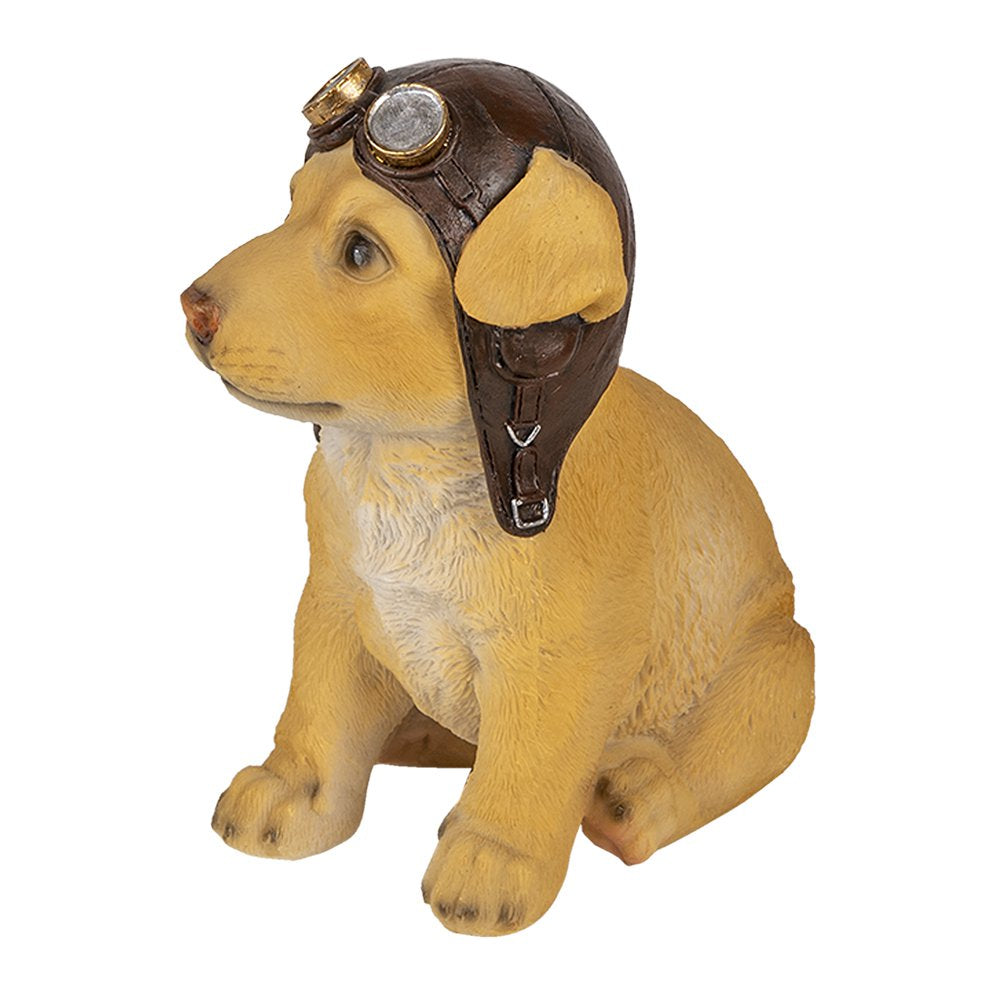 Beeld Hond 14x10x16 cm Bruin Polyresin