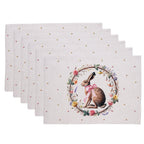 Placemats Set van 6 48x35 cm Beige Katoen