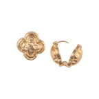 Signet-hoepeloorbellen – mode-sieraden – legering, Californisch goud – veilige scharniersluiting