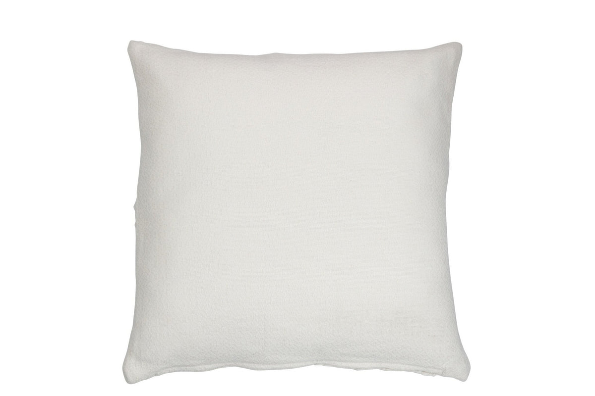 J-Line kussen Blad Fijn Vierkant - polyester - wit