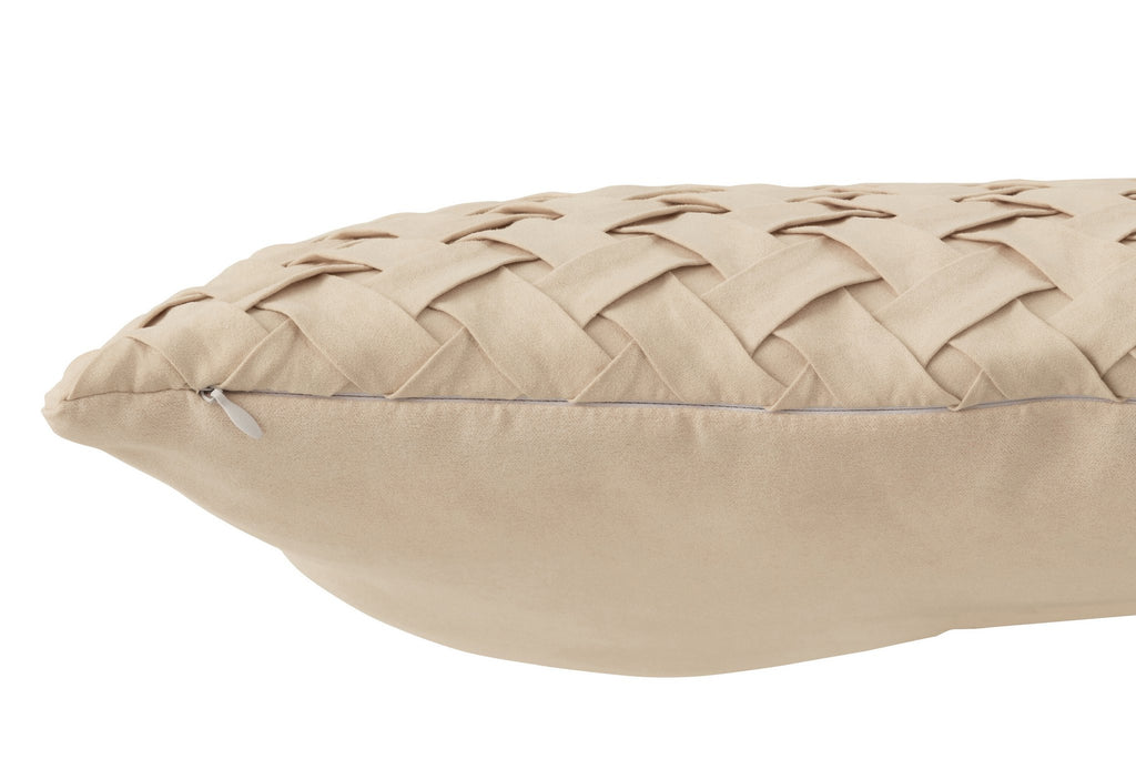 J-Line kussen Gewoven - polyester - beige