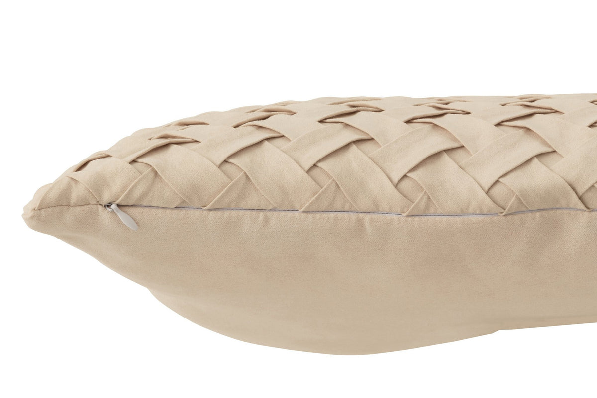 J-Line kussen Gewoven - polyester - beige