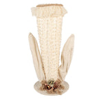 Decoratie Beeld Hoed 20x20x45 cm Beige Textiel Konijn