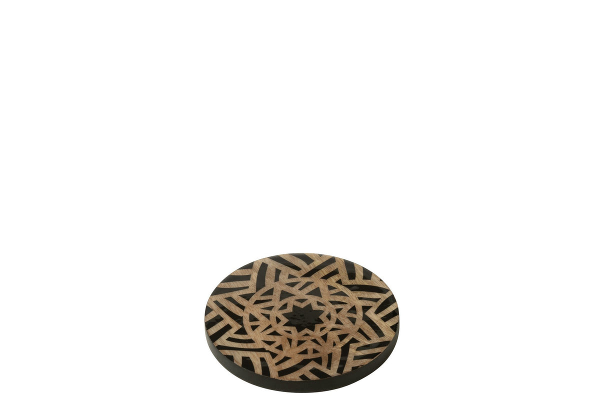 J-Line onderzetter Ster - hout - naturel - 4 stuks