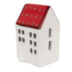 Decoratie Beeld Huis 8x7x12 cm Wit Rood Kunststof