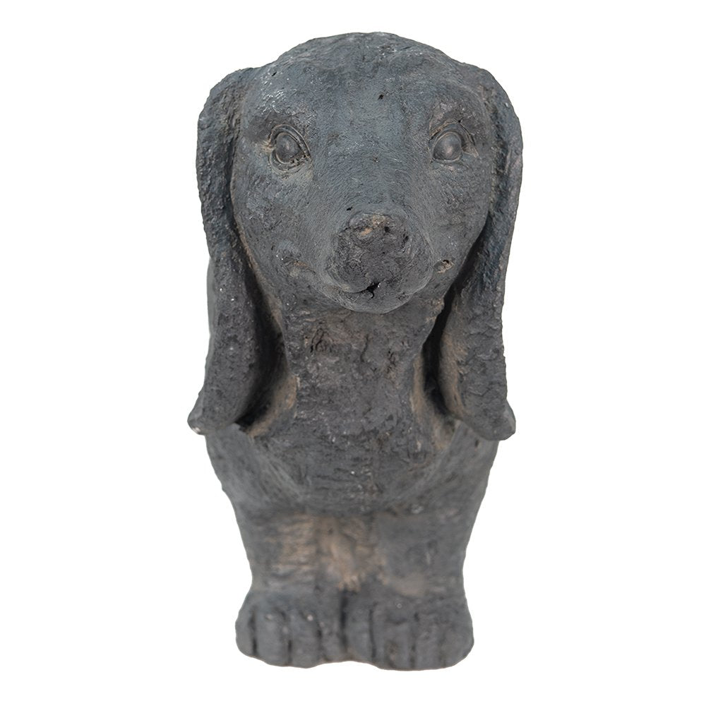 Beeld Hond 74x19x39 cm Grijs Magnesium (MGO)