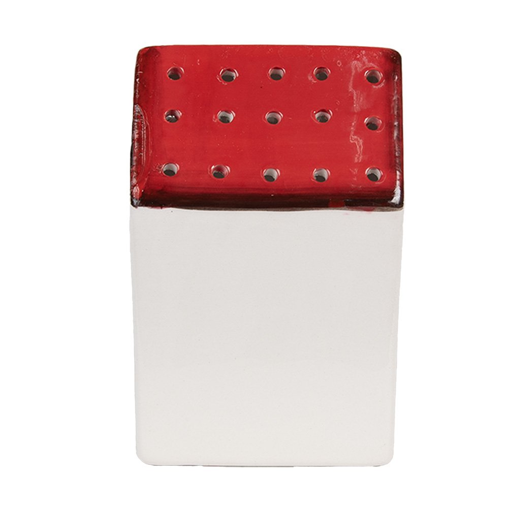 Decoratie Beeld Huis 8x7x12 cm Wit Rood Kunststof