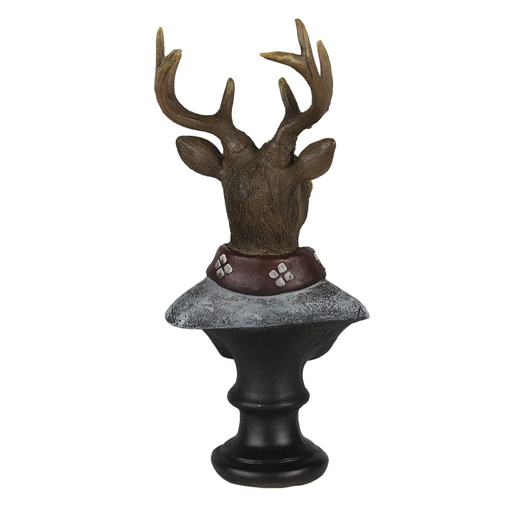 Beeld Hert 10x9x23 cm Bruin Polyresin