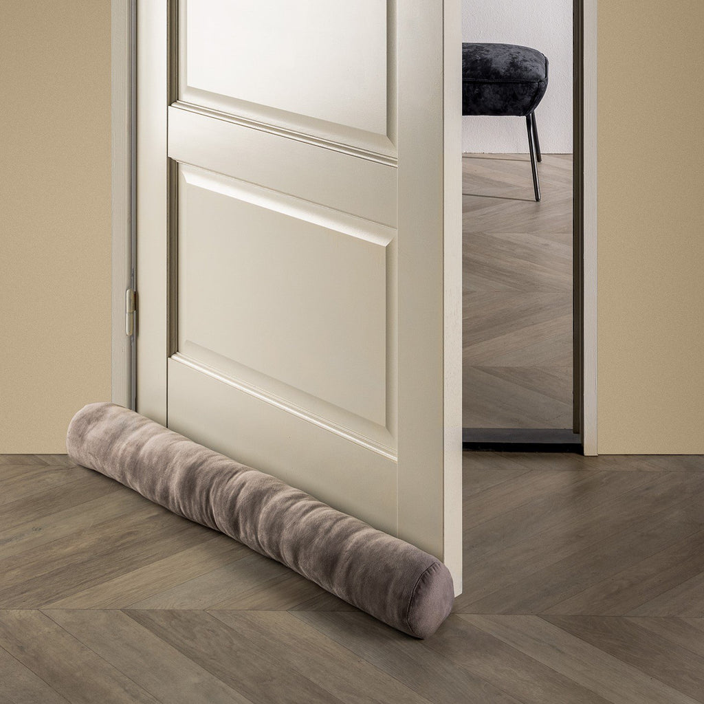 Textino Finn - Tochtstopper 90x10 cm - Fluweel - Drijfhout - Taupe