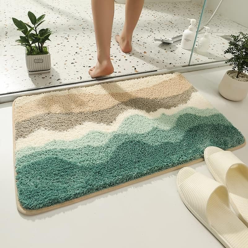 Luxe Wave superzachte antislip 2000 GSM microvezelmat (40x60 cm, verpakking 1) | Absorberende deur, bad, vloermat voor thuis, keuken