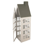 Decoratie Beeld Set van 3 Huis 38x38x142 / 26x26x105 / 18x18x63 cm Wit Metaal