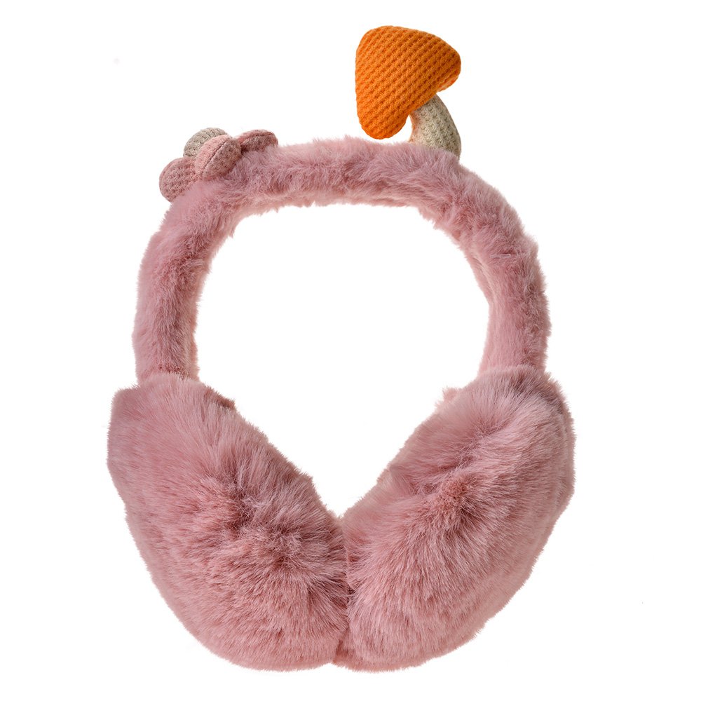 Oorwarmers Meisjes Roze Pluche Paddenstoelen