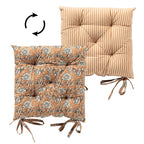Dutch Decor Julita - Stoelkussen 40x40 cm - Bloemmotief - Met striklinten - Dusty Coral - Roze