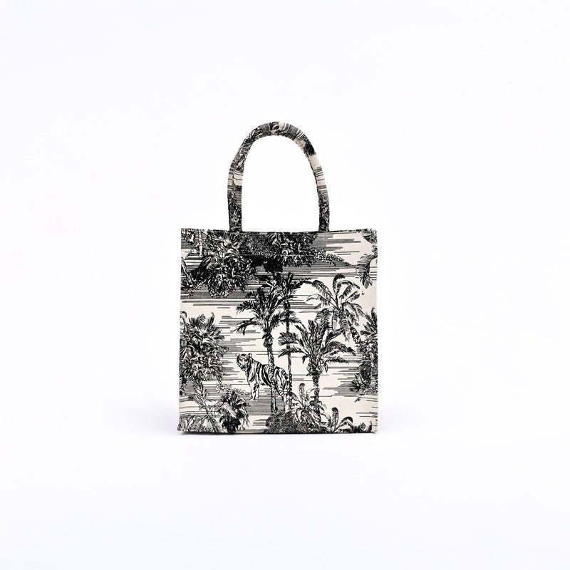 Tote Bag - Cadeautasje van canvas met natuurprint - Herbruikbaar milieuvriendelijk cadeau (31 x 16 x 31 cm)