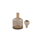 Vaas met deksel 22xH40,5cm amber Fera