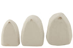 J-Line Set Van Drie Wandrekken Papier Mache Wit