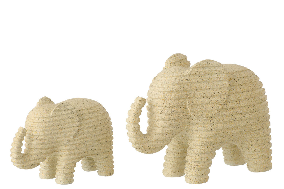 J-Line decoratie Olifant - polyresin - beige - L