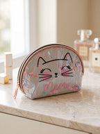 Toilettas Dames 22x8x14 cm Beige Polyester Kat Make-Up Tasje
