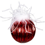 Kerstbal Set van 4 Ø 10 cm Rood Wit Glas Kerstdecoratie